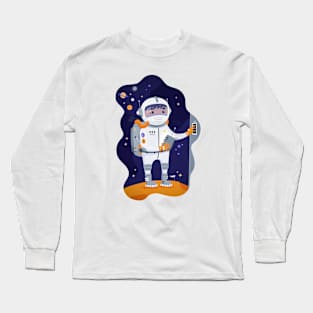 Cosmonaut in space on planet Long Sleeve T-Shirt